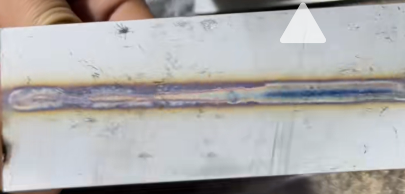 1600W laser power welding of the back of a 3mm steel plate